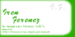 iren ferencz business card